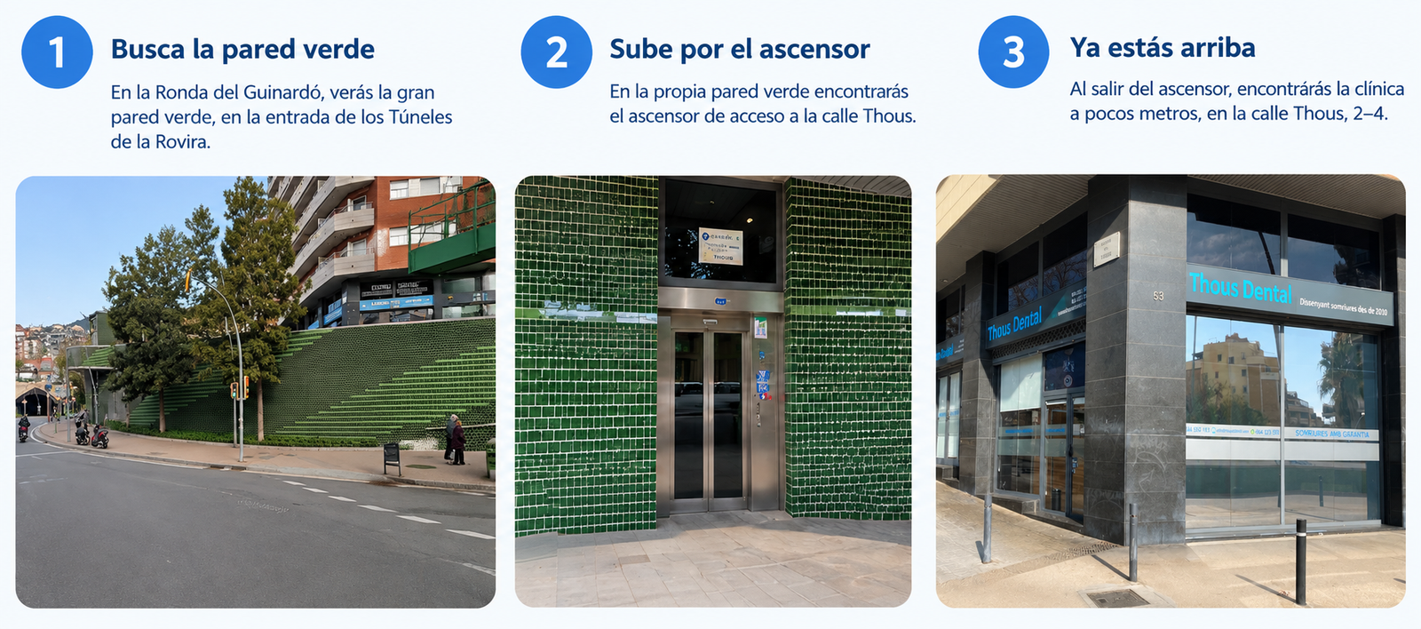 Ascensor de acceso a THOUS Dental en Horta-Guinardó
